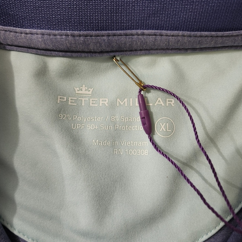 NWT Peter Millar Womens Crown Logo Zip Polo Shirt Purple Zurich Classic Size XL - Picture 9 of 14
